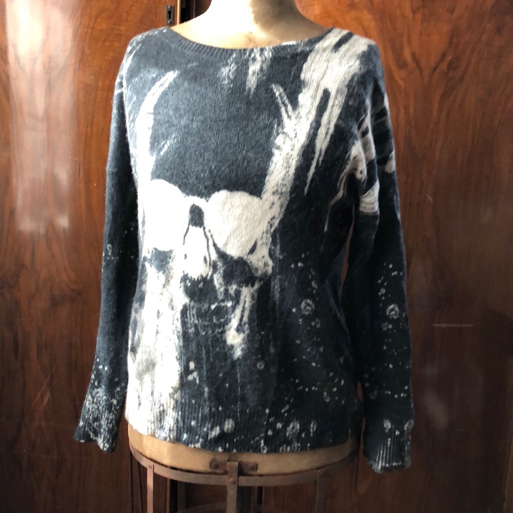 Skull cashmere sweater graphic XS